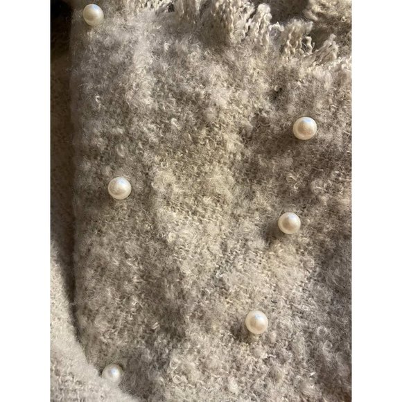 I.N.C. Faux Pearl Embellished Boucle Bias Scarf (981) - Picture 4 of 4
